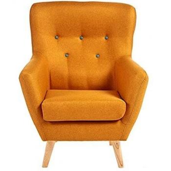 TU TENDENCIA UNICA Vintage Haarlem Sessel, gepolstert, Holzbeine, mit Armlehnen, für Wohnzimmer, Schlafzimmer, Esszimmer