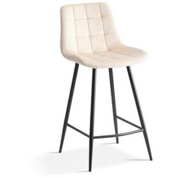 Chaise de bar JUTE – Velours beige chic – Dimensions H95 cm