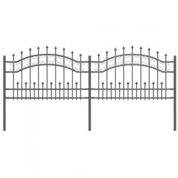 Clôture de Jardin en Acier Gris 115 cm