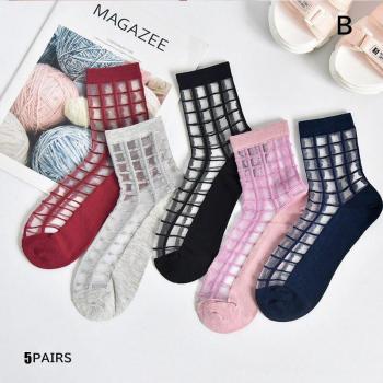 5 Pairs Women's Transparent Ankle Socks