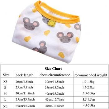 T-shirt d'été pour chien, polyester doux, vêtement cartoon pour Yorkshire Terrier et Chihuahua