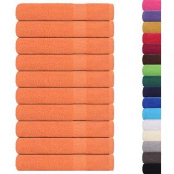 Serviettes de sauna 10 unités orange 80x200 cm 360 g/m² 100% coton