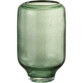 Verre vase sur pied couleur vert tendre, 26 cm