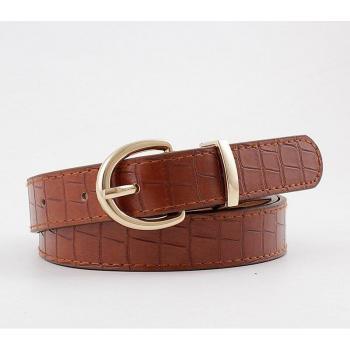 Cinturón de Lujo para Vestidos: Piel Sintética de Cocodrilo y Detalle Dorado