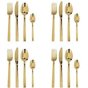 Mikasa Gold Stainless Steel Cutlery Set, 16 Pieces, Service for 4