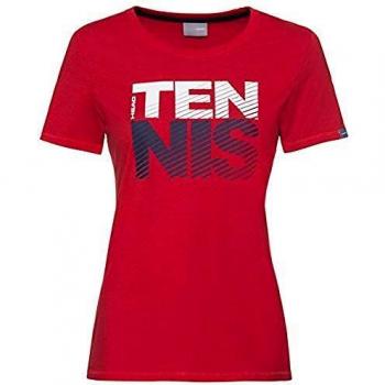 HEAD Damen T-Shirt Club Lisa – Rot, XS (Weiß)