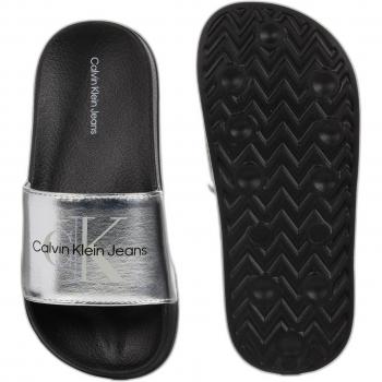 Ciabatte estive per bambini Calvin Klein logo silver