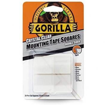 Gorilla Mounting Tape Squares Clear