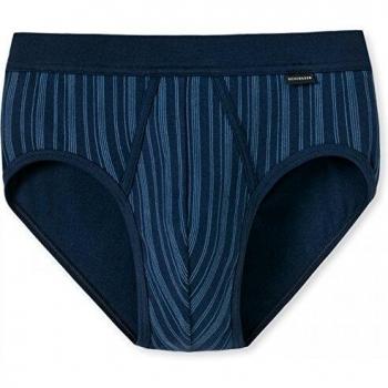 SCHIESSER Herren Sportslip mit Eingriff gestreift 2er Pack, Größe:8/XXL;Farbe:Navy