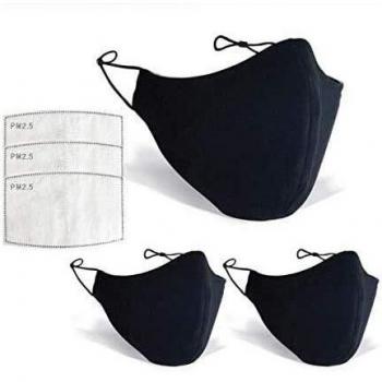 Unisex Black Anti‑Dust Mask with Filter