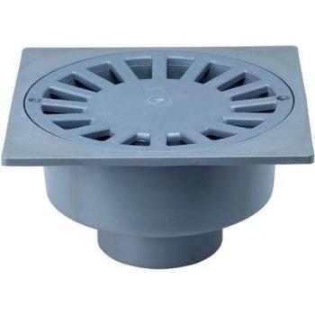 Sumidero sif.pvc 25x25 salida 90 gris oscu