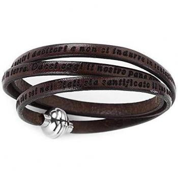 Bracciale in pelle Amen con Padre Nostro