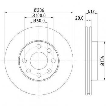 Disque de frein OPEL Corsa B 3/5 portes, Astra F CC, Corsa A CC HELLA 8DD 355 127-001
