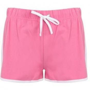 Shorts Retro Ajustados para Mujer Blanco/Borgoña