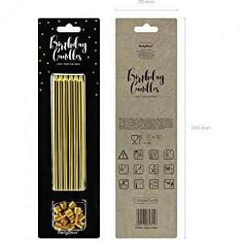 Candeline decorative oro 12,5 cm (12 pz)