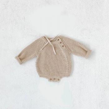 Knitted Winter Romper for Baby Boys Long Sleeve