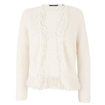Strickjacke mit offenen Fransen