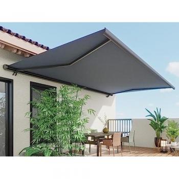 Portail de boutique motorisé 5 m × 3 m, coffrage intégré, gris anthracite – CONSTELA