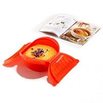 Estuche de vapor hondo 3-4p con libro de recetas Lékué