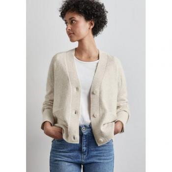 STREET ONE Unifarbene Strickjacke in Weiß