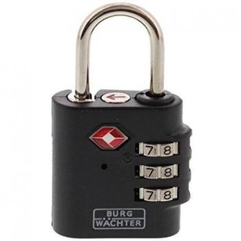 Cadenas à combinaison TSA 77 30 mm par Burg-Wächter avec 3 rouleaux chiffrés de couleur assortie