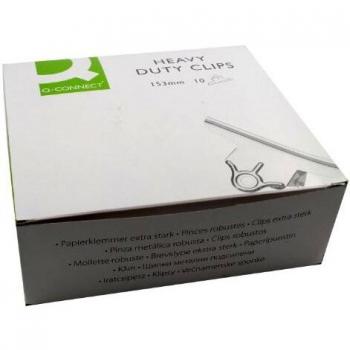 Q-Connect KF01292Q Pack of 10 Heavy Duty Grip Clips, 150mm