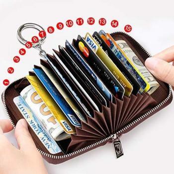 Furart RFID Schutz Kreditkartenetui, 14 Fächer, Reißverschlussetui für Damen und Herren