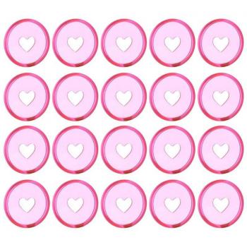 20 Pack 35mm Transparent Heart Binder Rings for Loose Leaf Notebooks