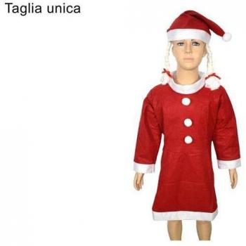 Vestito Natalizio per Bambina con Cappello di Babbo Natale