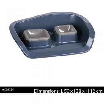 Bol double avec plateau modulable gris