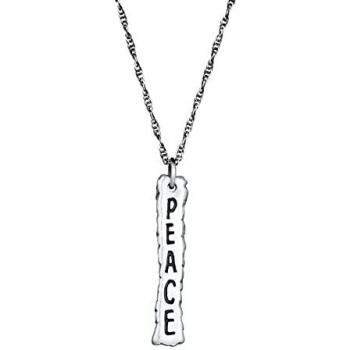 Kuzzoi Kette mit Anhänger »Halskette Peace Frieden Figarokette 925 Silber«