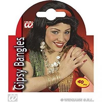 Karneval Goldarmer 2983B – 40‑teiliges Universelles Armbandset für Frauen
