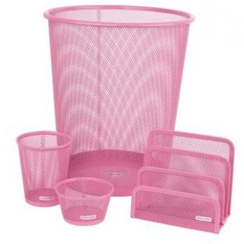 Accessoires de bureau en métal rose