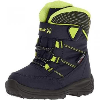 Kamik Stance Stivali da Neve Unisex-Bambini, Navy & Lime