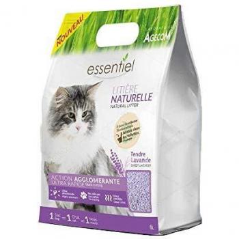 Litière agglomérante pour chat à base de soja et de lavande