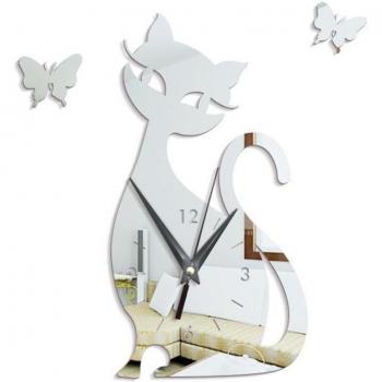 Decorative Cat Butterfly Wall Clock