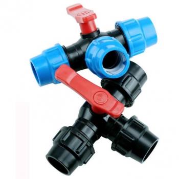 3-Way 32mm Plastic Core Ball Valve with Quick Connector for Irrigation