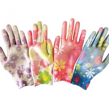 Guantes de jardinería decorativos con estampado de flores