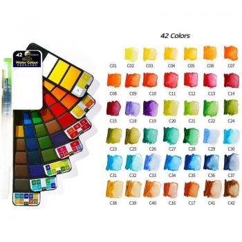 Peinture aquarelle solide avec stylo plume