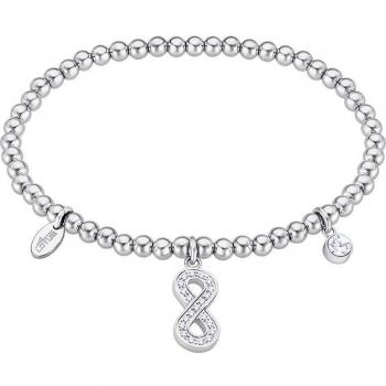 Pulsera Lotus Style Millennial Mujer Infinito y Chatones acero inoxidable
