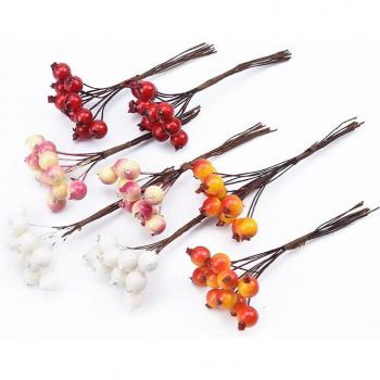 20pcs Artificial Cherry Plants for DIY Scrapbooking and Decorations