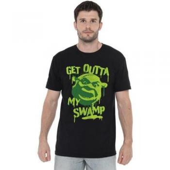 Shrek Heren T-shirt 'Graaf Out of My Swamp' 4XL in Zwart