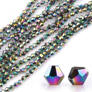 100pcs Multicolor 4mm Bicone Crystal Glass Beads for Garment Making