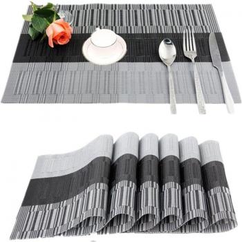 Lot de 6 Sets de Tables Set de Table Lavable pvc Résistant Chaleur Antidérapant 45 x 30CM