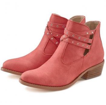 Vegane Westernstiefelette Lascana in Rot, Gr. 36