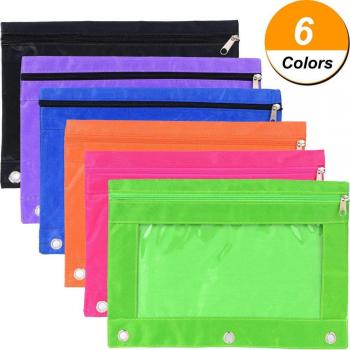 XRHYY 6 Farben Ringbinder Taschen mit Reißverschluss