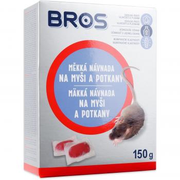 Bros měkká návnada na hlodavce 150 g, rodenticid proti myším, krysám a potkanům