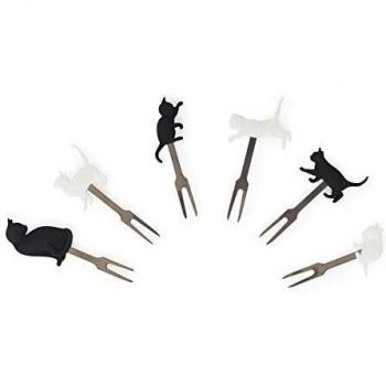 Meow Kitty Elegant Aperitif Forks – 6 Units