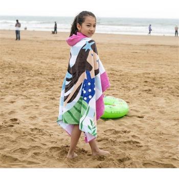 Pure Cotton Hooded Bath Towel Cloak for Kids
