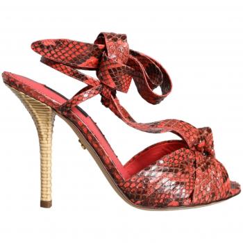 D&G Red Coral Heeled Sandals – Size 6